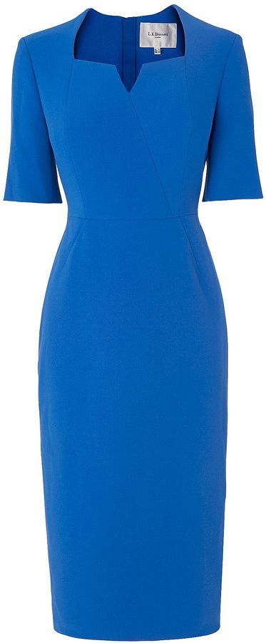 L.K. Bennett Sam Tailored Blue Dress.  An updated version of the "Detroit" dress Kate wore from the same company. Womens Work Dresses, Tailored Chic Outfits, Tailored Dress Classy, Tailored Dresses For Women, Regal Style, Shweshwe Dresses, Womens Trendy Dresses, Lk Bennett, Women Bodycon Dress