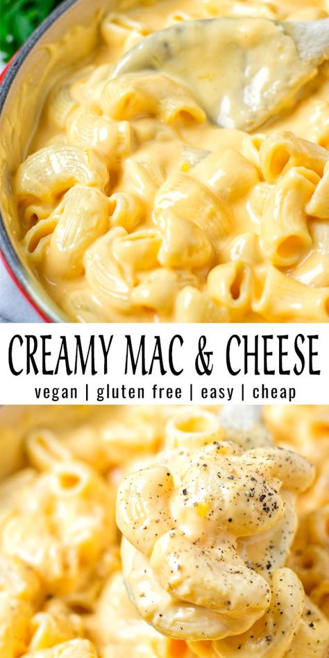 Easy and ready in 15 minutes: this Creamy Mac and Cheese is incredibly satisfying, delicious and so easy to make. Everyone will eat this, even the pickiest eaters. It tastes better than the real deal and no one would ever taste it is vegan. #vegan #dairyfree #glutenfree #vegetarian #comfortfood #contentednesscooking #dinner #lunch #mealprep #creamymacandcheese #veganmacandcheese Wraps Vegan, Gluten Free Mac And Cheese, Creamy Mac And Cheese, Vegan Mac And Cheese, Tasty Vegetarian Recipes, Idee Pasto Sano, Diet Keto, Alfredo Sauce, Vegan Dinner Recipes