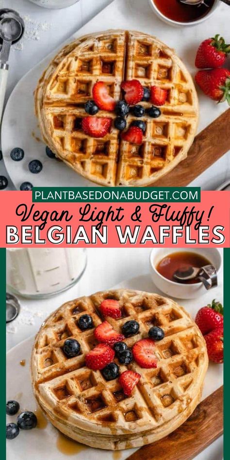 Vegan Waffle Recipe Easy, Ella Vegan, Easy Waffle Recipe, Cinnamon Waffles, Vegan Waffles, Apples Cinnamon, Waffles Easy, Bed Early, Homemade Waffles