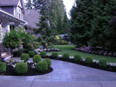 17 Divine Front Yard Designs That Everyone Will Envy Boxwood Landscaping, Stone Patios, Front Walkway, Front Yard Design, Front Landscaping, Traditional Landscape, Home Landscaping, Front Yard Garden, Yard Design