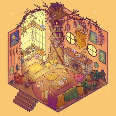 Common Room, On The Floor, The Floor, A House, Trees, Living Room, Bedroom, Furniture