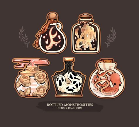 Potion Digital Art, Potion Bottles Art, Potion Bottle Illustration, Potion Bottle Design, Bottles Drawing, Potion Art, Cookbook Cover Design, Cool Colorful Backgrounds, Witch Drawing