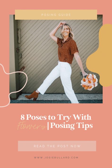 Posing with Flowers, Posing Tips, How To Pose, Posing, Posing for Photos, Posing in Front of the Camera, Best Poses with Flowers, Flowers, Content Creation, Content Creation Tips, Influencer, Social Media Influencer, Influencer Tips How To Pose For Pictures With Flowers, Content Creator Poses, Poses With Flowers, Posing With Flowers, Be More Photogenic, Spring Photo Shoot, Poses To Try, Posing For Photos, Best Poses