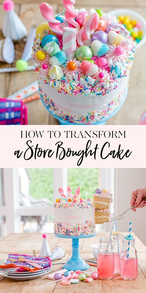 How to Transform a Store Bought Cake | For anyone who has ever wanted to decorate a cake but doesn’t have the experience, or maybe you have made cakes before but don’t have the time to bake the cake? I’m sharing just how simple it is to take a store-bought cake and transform it into a work of art. || JennyCookies.com #cakes #cakedecorating #cakedecoratingtips Walmart Cakes, Mouse Cookies, Decorate A Cake, Jenny Cookies, Cakes To Make, Treat Table, Quick Cake, Cake Hacks, Store Bought Cake