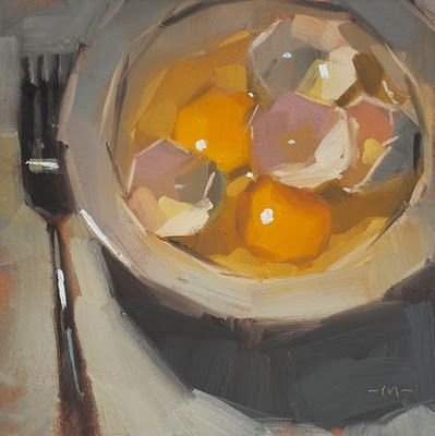 "Pileup - SOLD" - Original Fine Art for Sale - © Carol Marine Carol Marine, Cori Dantini, Marine Paint, Painting A Day, Marine Painting, Daily Painters, Small Artwork, Food Painting, Egg Painting