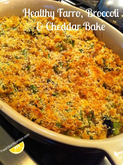 Farro Broccoli, Farro Recipes, High Cholesterol Foods, Cooking Grains, Healthy Broccoli, Broccoli Bake, Csa Recipes, Veg Dishes, Healthy Grains