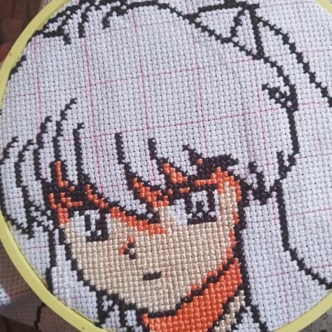 Inuyasha, Pixel Art, Cross Stitch, Kids Rugs, Crochet, Canvas, Anime, Art