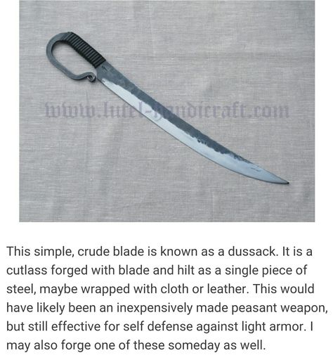 Dussack peasant sword Forging Knives, Blacksmith Projects, Forged Knife, Cool Swords, Arm Armor, Cool Knives, The Witcher, Axes, Blacksmithing