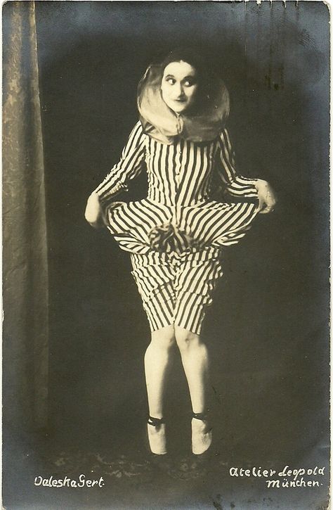 Louis Performance Costume (Clown): Striped Cotton -- Multi-Colored or Black and White Valeska Gert, Anita Berber, Jolie Laide, Cirque Vintage, Pierrot Clown, Circus Sideshow, Dark Circus, Vintage Pics, Night Circus