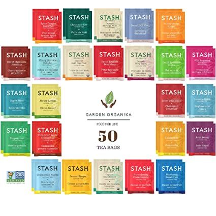 Stash Herbal and Decaf Tea Bags Sampler Set - 50 Count, 25 Flavors - Caffeine Free - Variety Pack Gift - /w Cotton Bag Celestial Seasonings Tea, African Herbs, Decaf Tea, Stash Tea, Different Types Of Tea, Tea Varieties, Organic Herbal Tea, Tea Sampler, Chocolate Delight