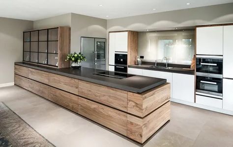 Kabinet Dapur, Modern Kitchen Cabinet Design, Modern Kitchen Cabinets, Kitchen Room Design, Kitchen Trends, Trendy Kitchen, Kitchen Cabinet Design, Wooden Kitchen, Kitchen Layout