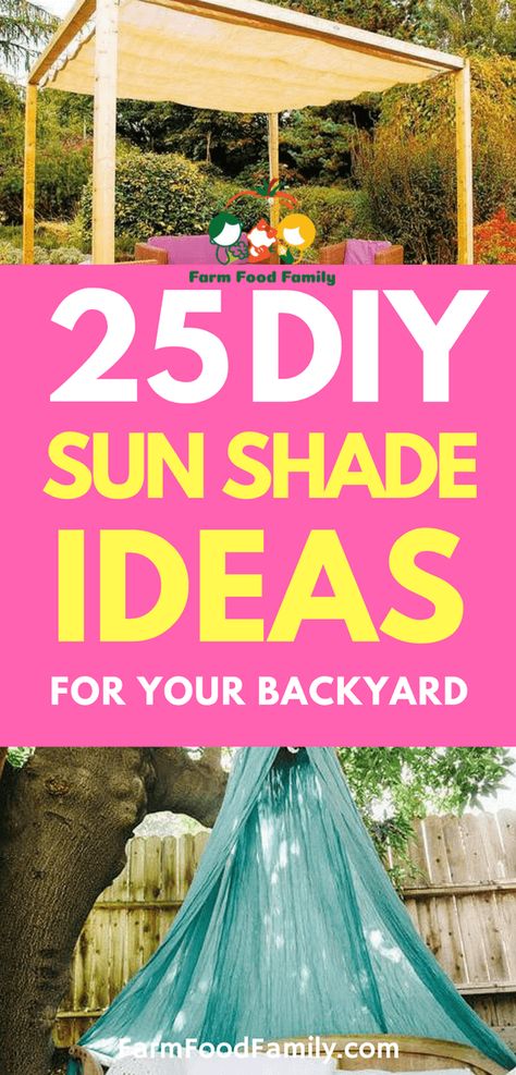 Outdoor living spaces can add a lot of value to your home, not to mention all the extra space for entertaining, enjoying the beautiful summer weather, and just relaxing and taking a few minutes to yourself. But if your backyard gets baked by the sun, you might find that a few minutes are all you want to spend out there! Sun Shade Ideas, Diy Sun Shade, Luxury Backyards, Backyard Dyi, Garden Sail, Affordable Backyard Ideas, Large Backyard Landscaping, Shade Ideas, Backyard Shade