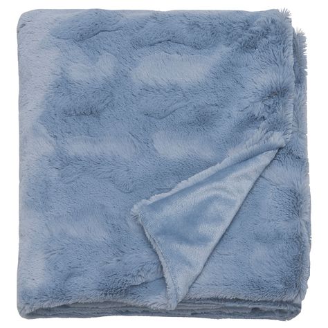 Blue Bed Throw, Ikea Throws, Coastal Style Bedroom, Gray Bedspread, Ikea Stockholm, Decor 2023, White Throw Blanket, Navy Blanket, Faux Fur Throw Blanket