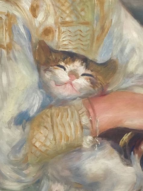 julie manet with the cat by pierre-auguste renoir Julie Manet, Cute Things, So Happy, Things That, Puppies, Paintings