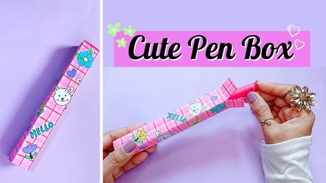 pen box, diy pen box, handmade pen box, paper craft, diy craft ideas, cute pen box, pen holder, paper craft, paper craft ideas, diy, diy craft, school craft, school supples, diy school craft, diy school supplies Pen Gift Box, Pen Diy, Home Handmade, Cute Pens, Box Houses, How To Make Box, Pen Gift, Gift Packs, Craft Diy