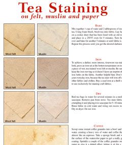 tea staining tutorial - use this technique to "age" lace, muslin and paper. Diy Stamps, Country Sampler, Tea Diy, Things To Make, Primitive Crafts, Tea Stains, Quilting Tips, How To Dye Fabric, Craft Tutorials