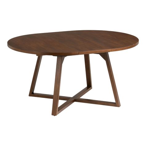 Maliyah Wood Rounded Extension Dining Table - World Market Small Dining Table, Mid Century Dining, Extension Dining Table, Small Dining, Wood Rounds, Gold Wood, Extendable Dining Table, Dark Walnut, World Market