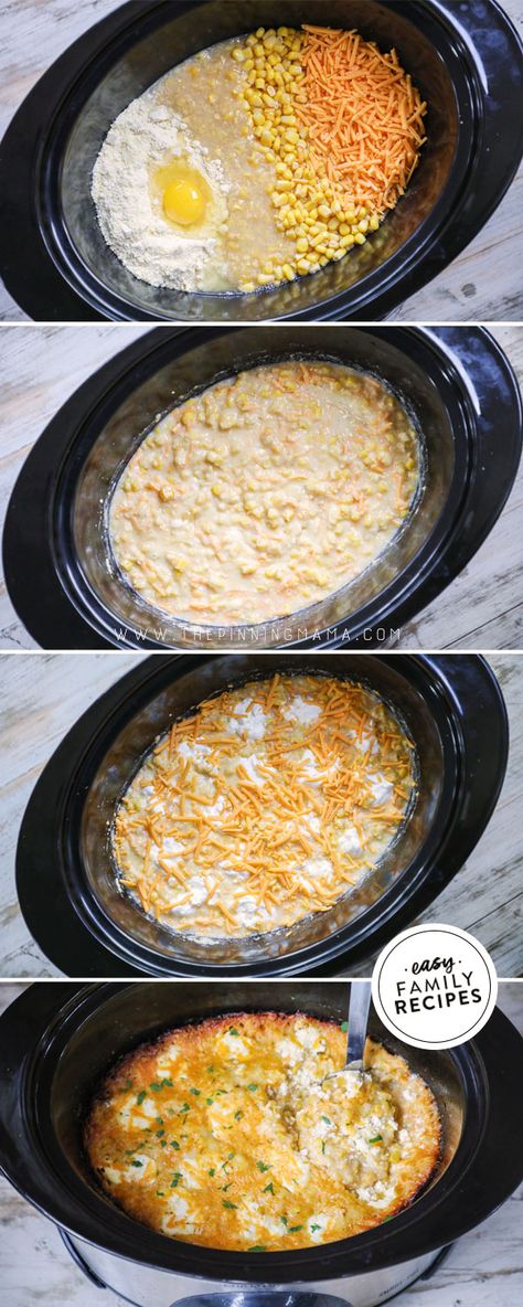 Corn Casserole Easy, Crock Pot Corn Casserole, Crockpot Corn Casserole, Corn Casserole Crockpot, Crockpot Corn, Crockpot Favorites, Sweet Corn Casserole, Cheesy Corn Casserole, Corn Side