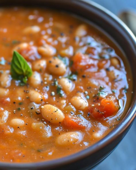 My mother-in-law doesn't love soup too much, but she scraped the bottom of the slow cooker on this one! Slow Cooker Fire Roasted Tomato And White Bean Soup, Bean Soup With Tomatoes, Soup Lasagna, Soup Onion, Bean Soups, Cooktop Cove, White Bean Soup Recipes, Crockpot Soup, Comforting Soup