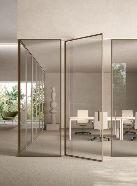 https://archello.com/product/105980/attachments/photos-videos/4 Sliding Partition, Partition Door, Pivot Door, Piero Lissoni, Corner Window, Pivot Doors, Folding Doors, Types Of Doors, Office Interior Design