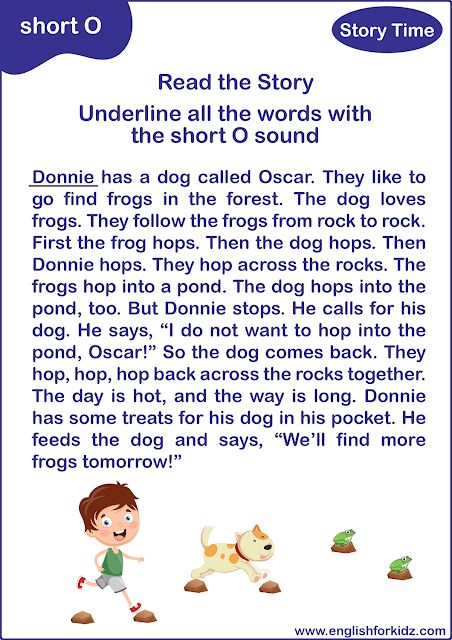 Reading comprehension passage - short o sound story Short A Passage, Phonic Reading, Phonics Stories, Alphabet Stories, Short O Sound, Reading Comprehension Grade 1, Phonics Passages, Remedial Reading, Phonics Reading Passages