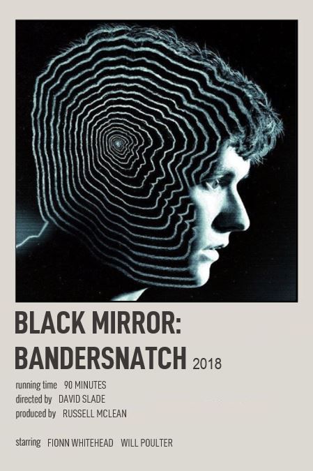 minimalist polaroid movie poster made by me !! @asmiled Bandersnatch Poster, Black Mirror Poster, Black Mirror Bandersnatch, Mirror Poster, It Film, Tv Show Aesthetic, Polaroid Movie Poster, Fionn Whitehead, Polaroid Album