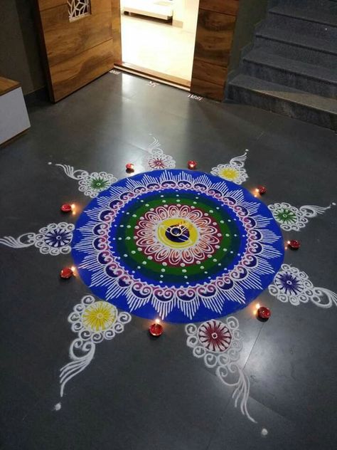 Rangoli Latest Designs Diwali, Sanskar Bharti Border Rangoli, Deewali Rangoli Designs, Sanskar Bharti Rangoli Designs Beautiful, Sanskar Rangoli, Rangoli Designs With Colors, Beautiful Rangoli Designs Latest, Latest Rangoli Designs For Diwali, 2000 Ideas