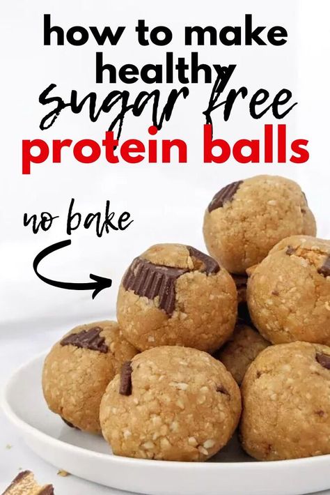 Easy, no bake Peanut Butter Cup Protein Balls that taste like bites of Reese’s cookies but are sugar free and gluten free! These healthy Reeses protein balls are made with oats, peanut butter and stevia protein powder for the perfect workout snack. Low Carb High Protein Balls, Healthy Protein Balls For Diabetics, No Sugar Protein Balls, Sugar Free Peanut Butter Balls, Sugar Free Protein Desserts, Protein Balls For Diabetics, Sugar Free Snacks For Diabetics, Low Sugar Protein Balls, Pb Fit Protein Balls