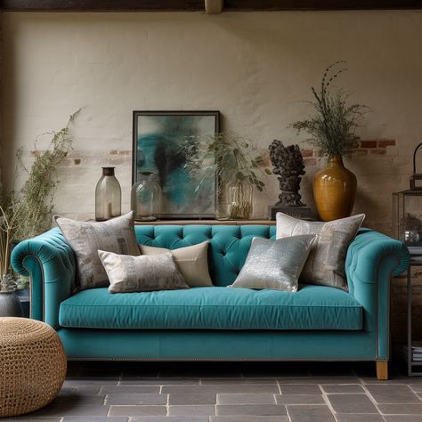 Title for the Pin: "Metallic Marvels on Teal Magic 🌌" "Bring a touch of opulence to your living space with a mix of gold and silver cushions set against the backdrop of a captivating teal sofa. This ensemble effortlessly blends luxury with modern aesthetics, creating a serene yet sophisticated ambiance. Dive into this metallic dream today! ✨🛋️🌟" #GoldCushions #SilverCushions #TealSofa #LuxuryInteriors #SofaStyling #MetallicDecor #HomeInspo #CushionCovers #LivingRoomDesign ✨🛋️🌌 Silver Sofa, Maximalist Aesthetic, Teal Sofa, Set Aesthetic, Silver Cushions, Gold Cushions, Sofa Styling, Modern Aesthetics, Luxury Interior