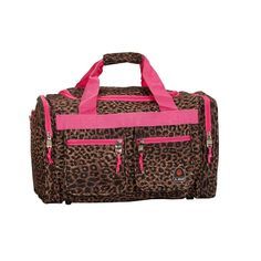 Rockland Freestyle 19 in. Tote Bag, Pinkleopard Rockland Luggage, Brown Tote Bag, Pink Cheetah, Duffel Bag Backpack, Dance Bag, Brown Tote, Duffel Bags, Pink Leopard, Black Tote Bag