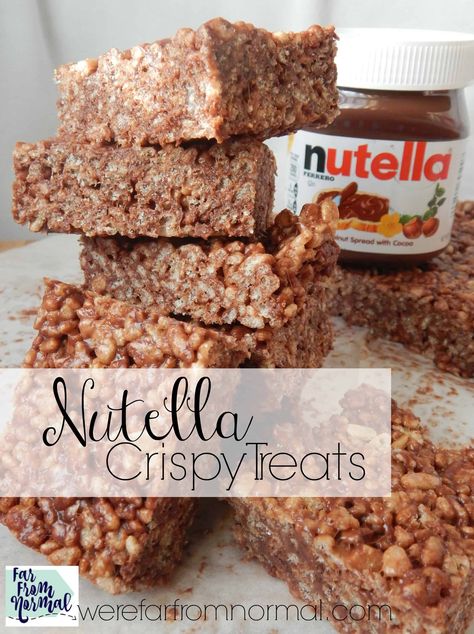 Delicious Nutella Rice Krispie Treats Oreo Krispie Treats, Protein Rice Crispy Treats, Homemade Rice Crispy Treats, Nutella Rice Krispie Treats, Vegan Rice Crispy Treats, Sugar Free Cereal, Chocolate Rice Crispy Treats, Chocolate Rice Crispy, Crispy Treats Recipe