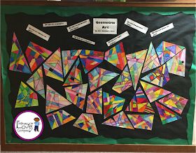 Take your geometry lesson up a notch by integrating the arts. This colorful geometry lesson is sure to engage your students and brighten up your classroom. Quadrilateral Art, Geometry Art Projects, Math Art Projects, Make Math Fun, Geometry Lessons, 3rd Grade Art, Fourth Grade Math, Math Journals, 8th Grade Math