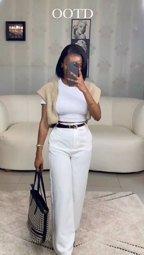 Hamptons Attire Summer, Clean Woman Aesthetic Outfits, Simple Office Wear For Women, Summertime Business Casual Outfits, Hampton Fashion Style, Summer Modest Fashion Outfits, Work Orientation Outfit, Black Church Girl Fit, Cardigan On Shoulder Outfit