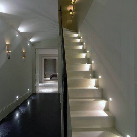 Top 60 Best Staircase Lighting Ideas - Illuminated Steps Stairway Lighting Ideas, Staircase Lighting Ideas, Stairs Lighting, Stairway Lighting, Exterior Stairs, Staircase Lighting, Hallway Designs, Stair Lighting, Hallway Decor