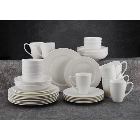 Mikasa Annabel 40 Pc Dinnerware Set, Service For 8 | Wayfair China Dinnerware Sets, Bone China Dinnerware, White Dinnerware, Pasta Bowl, Elegant Sets, Pasta Bowls, Dessert Bowls, China Dinnerware, Stemware