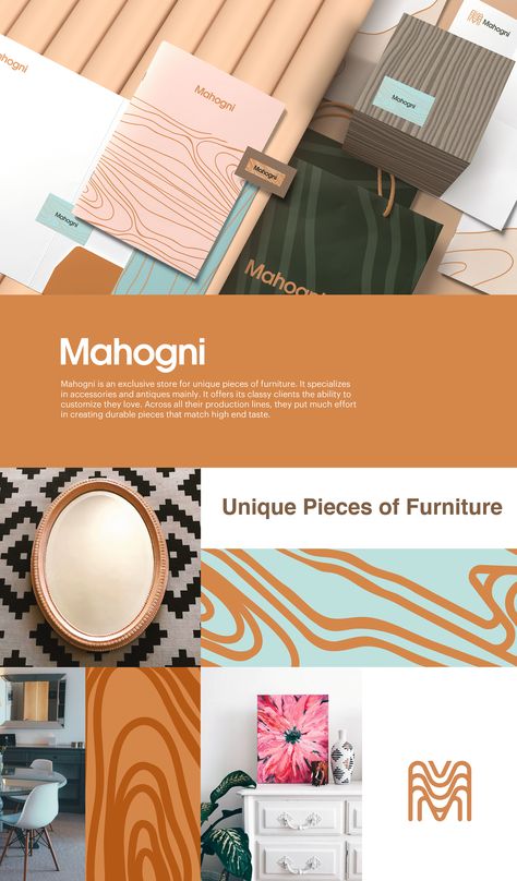 Color Palette For Furniture, Furniture Brand Identity Design, Exclusive Color Palette, Furniture Branding Design, Furniture Store Branding, Furniture Logo Design Brand Identity, Colorful Brand Identity, Art Store Logo, Bold Brand Identity