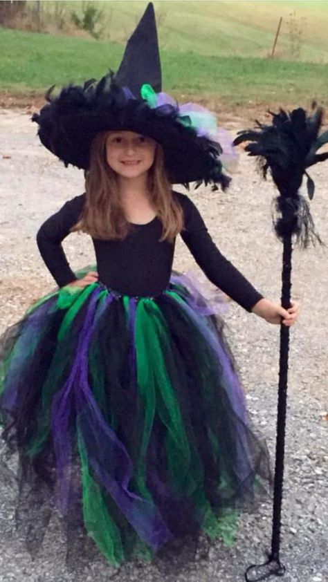 Halloween Tulle Skirt, Group Witch Costumes, Toddler Witch Costumes, Huddle Board, Cute Witch Costume, Diy Girls Costumes, Witch Costume Diy, Original Costumes, Witch Tutu