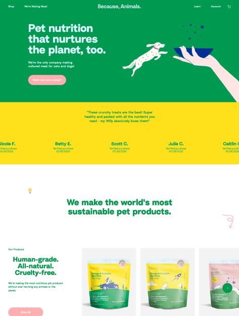 Dog Food Website Design, Pet Food Website Design, Product Landing Page Design, Zoo Marketing, Pet Websites, Foods For Dogs, Food Website Design, Landing Page Design Inspiration, Best Landing Page Design