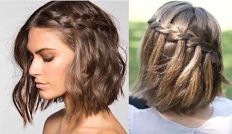 Bonitas trenzas para cabello corto - Nice braids waterfall style for short hair Fishtail Braid, Peinados Fáciles Para Cabello Corto, Penteado Cabelo Curto, Short Hair Styles Easy, Healthy People, Hair Videos, Hair Looks, Roxy, Cute Hairstyles