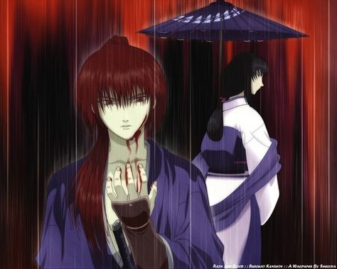 rurouni kenshin Kenshin And Tomoe, Kenshin Rurouni, Kenshin Anime, Himura Kenshin, Anime Samurai, Rurôni Kenshin, Kenshin Himura, Blood Wallpaper, 7th Dragon