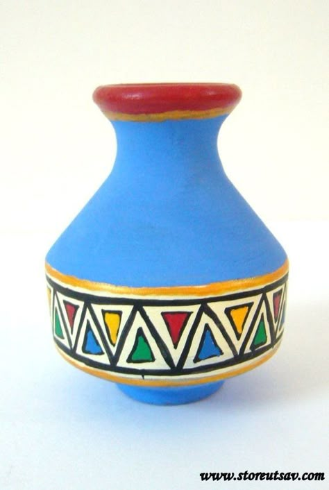 Terracotta Painting, Clay Pitcher, Warli Painting, Pots Diy, Pot Painting, Pottery Design, Terracotta Vase, Painted Pots Diy, Copper Vase