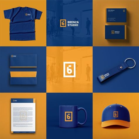 Service Business Marketing, Brand Identity Design Portfolio, Brand Logo Presentation, Link Logo Design, Modern Social Media Design, Blue And Yellow Logo, At Logo Design, Logo Business Design, Fashion Branding Design