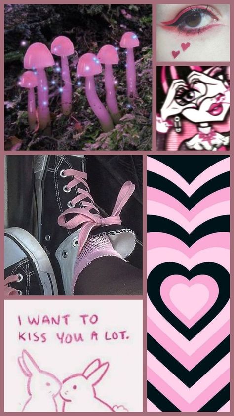 Dual Kawaii Aesthetic, Dual Kawaii, Yami Kawaii, Aesthetic Board, Kawaii Aesthetic, Creepy Cute, Kiss You, Pastel Goth, Pink