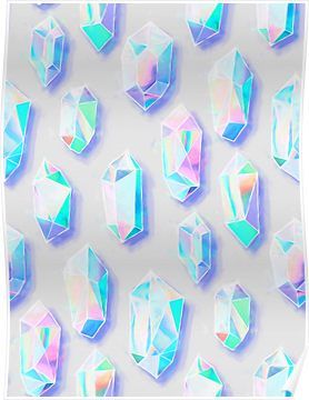 Iridescent Rainbow Crystals Poster Crystal Illustration, Crystal Drawing, Rainbow Paint, Crystal Aesthetic, Iridescent Crystal, Neon Rainbow, Shades Of Turquoise, Rainbow Crystal, Crystal Art