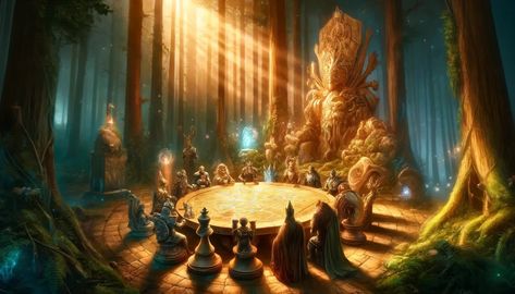 #CreativeChess Enchanted Council Queen Knight, Chess Strategies, Magical Light, Ancient Stone, Magical Creature, Stone Table, Timer Clock, Mystical Creatures, Chess Pieces