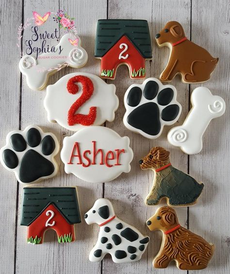 Dog House Cookies Decorated, Puppy Dog Cookies Decorated, Puppy Cookies Decorated, Party Cookies Decorated, Dog Themed Cookies, Dog Cookies Decorated, Bone Cookies, Puppy Cookies, Shape Cookies