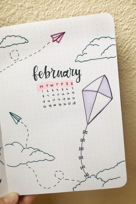 February Bujo Cover, Pink Bujo, Bujo Theme Ideas, February Bullet Journal Cover, February Bujo, Bujo Cover, How To Bullet Journal, February Bullet Journal, Bullet Journal Month