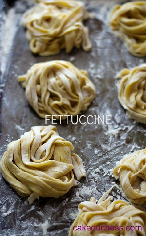 Homemade Fettuccine Italian Fettuccine, Big Chocolate Cake, Making Your Own Pasta, Homemade Pappardelle, Fettuccini Noodles, Make Homemade Pasta, Homemade Fettuccine, Skillet Lasagna Recipe, Fettuccine Recipes