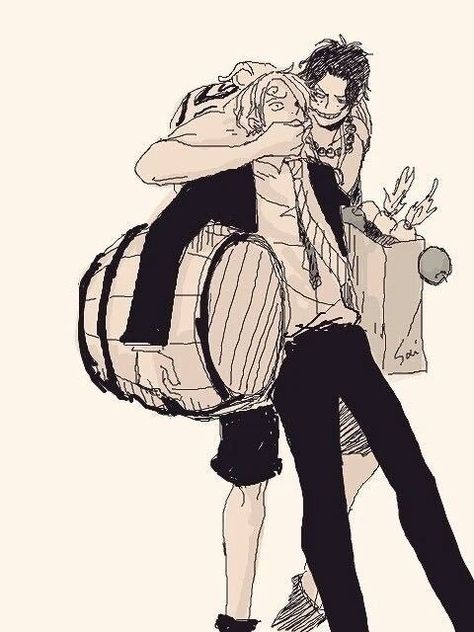 Ace X Sanji, One Piece Crossover, Ace Sabo Luffy, One Piece Crew, One Piece Ace, One Piece Ship, One Piece Funny, One Piece Drawing, One Piece Images