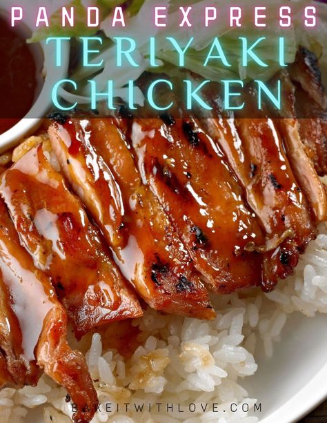 This Panda Express teriyaki chicken copycat recipe is tender, juicy, and loaded with so much flavor that it is even better than the original! The homemade teriyaki sauce is spooned over the chicken for a mouthwatering finishing touch. As an added bonus, it is ready to eat in just 15 minutes so it is even faster than driving to the restaurant! BakeItWithLove.com #bakeitwithlove #pandaexpress #teriyaki #chicken #copycat #chinese #takeout Panda Express Teriyaki Chicken, Panda Express Recipes, Pollo Teriyaki, Easy Teriyaki Chicken, Homemade Chinese Food, Teriyaki Recipe, Chicken Teriyaki Recipe, Chinese Cooking Recipes, Easy Chinese Recipes